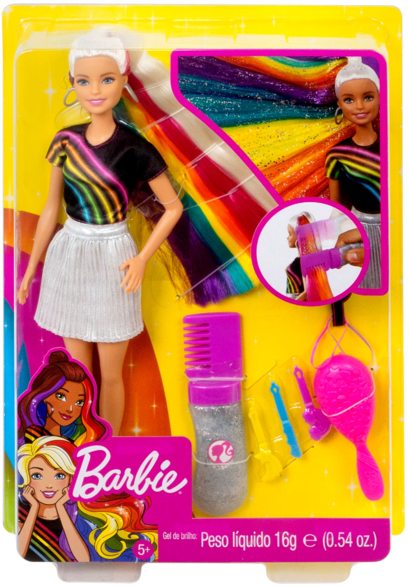 Barbie Rainbow Sparkle Hair Doll Styles May Vary
