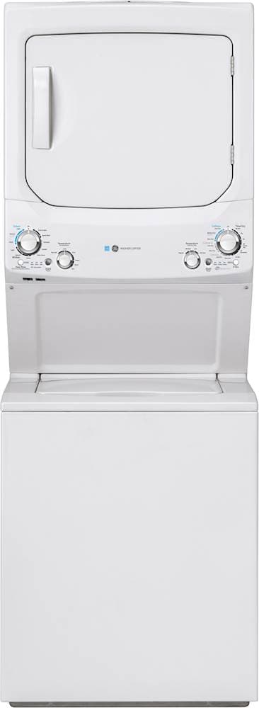 Front. GE - 3.9 Cu. Ft. Top Load Washer and 5.9 Cu.Ft Electric Dryer Laundry Center - White.
