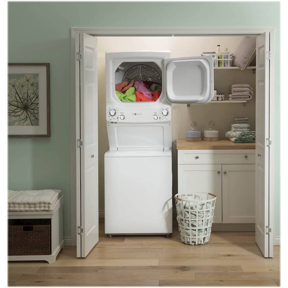 Alt View 13. GE - 3.9 Cu. Ft. Top Load Washer and 5.9 Cu.Ft Electric Dryer Laundry Center - White.