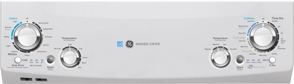 Alt View 1. GE - 3.9 Cu. Ft. Top Load Washer and 5.9 Cu.Ft Electric Dryer Laundry Center - White.