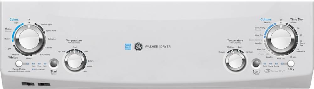 Alt View 1. GE - 3.9 Cu. Ft. Top Load Washer and 5.9 Cu.Ft Gas Dryer Laundry Center - White.
