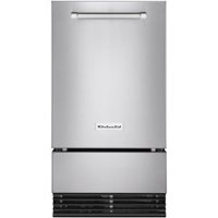 KitchenAid - 18" 29-Lb. Built-In Icemaker - Stainless Steel - Front_Zoom