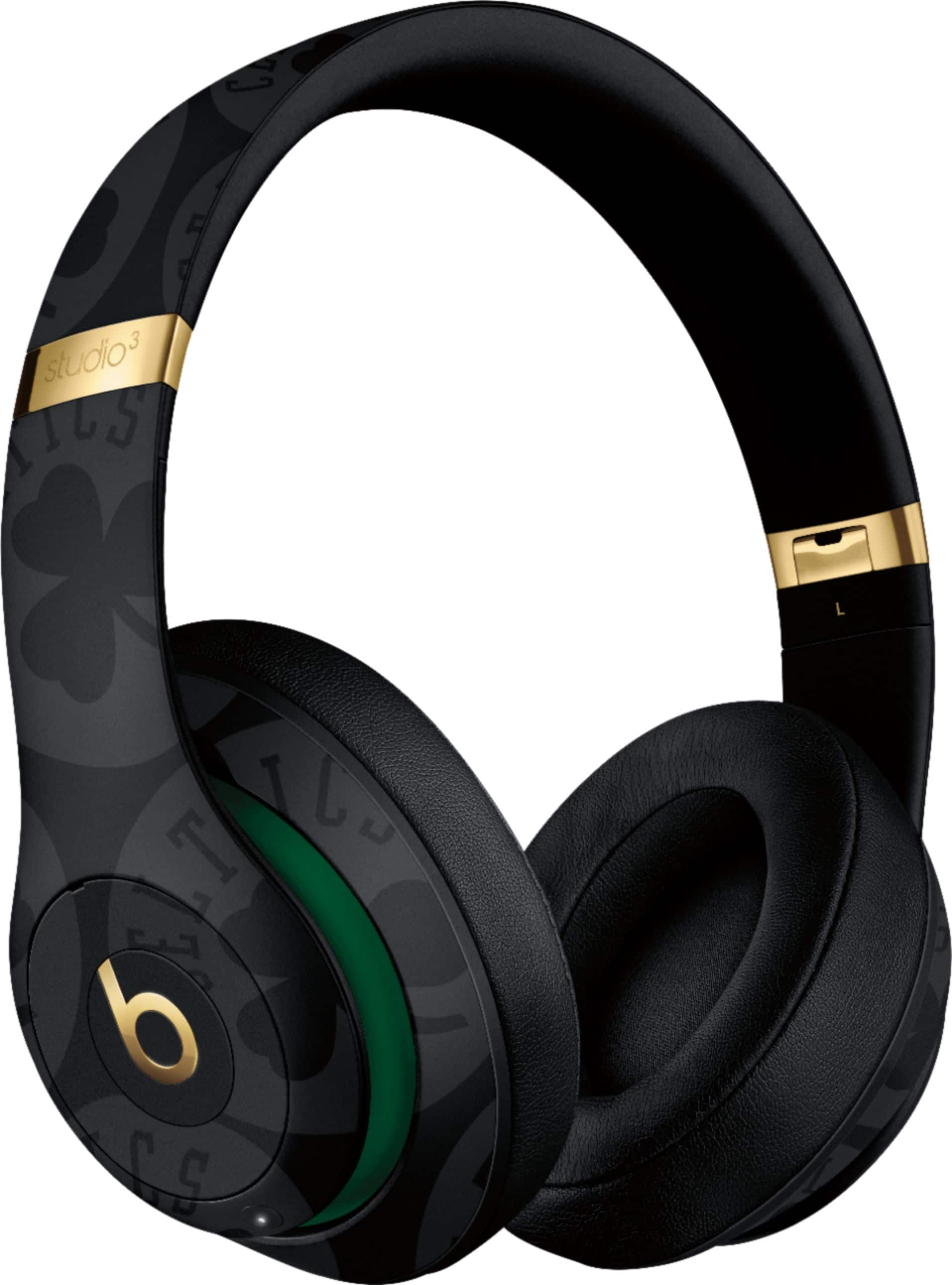 Angle. Beats - Beats Studio³ Wireless Noise Cancelling Headphones - NBA Collection - Celtics Black.