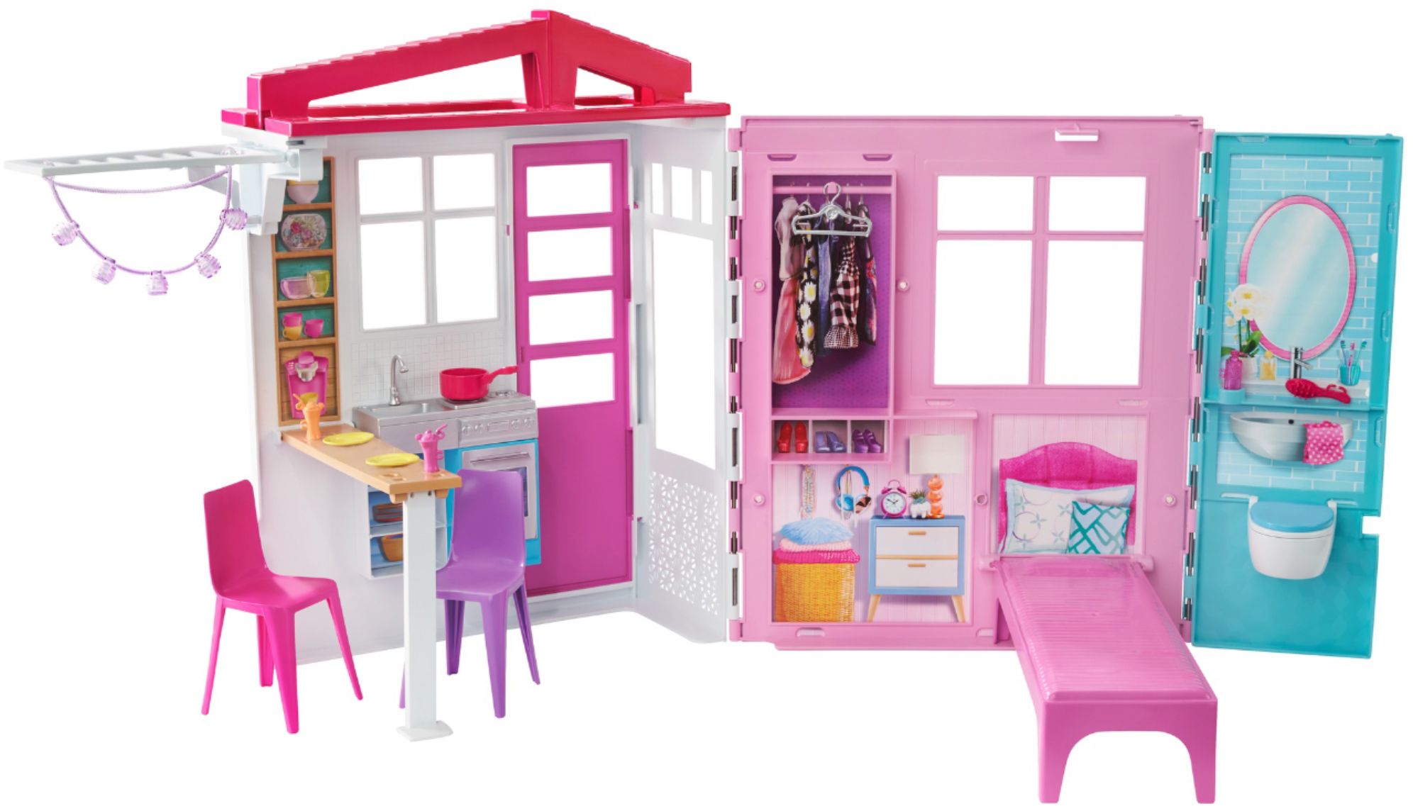 barbie doll and home office set