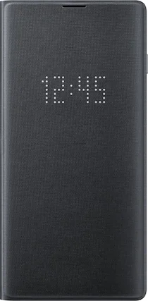 Front. Samsung - LED Wallet Cover Case for Samsung Galaxy S10 - Black.