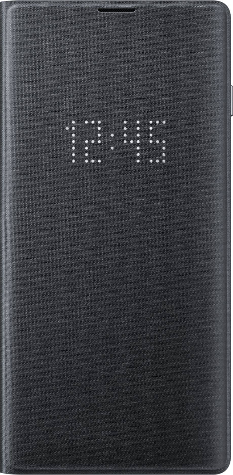 Front. Samsung - LED Wallet Cover Case for Samsung Galaxy S10 - Black.