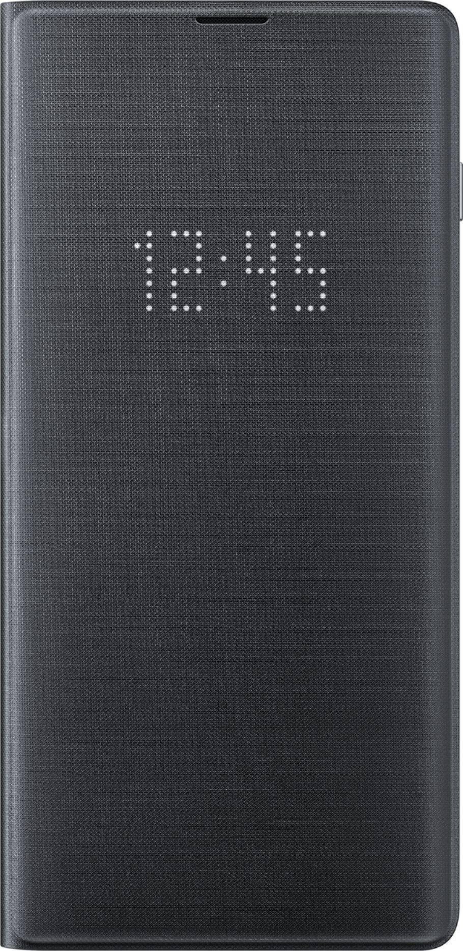 Front. Samsung - LED Wallet Cover Case for Samsung Galaxy S10+ - Black.
