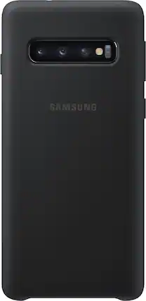Front. Samsung - Silicone Case for Samsung Galaxy S10 - Black.