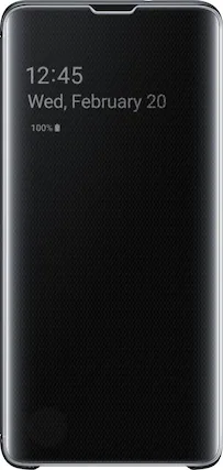 Front. Samsung - S-View Flip Cover Case for Samsung Galaxy S10 - Black.