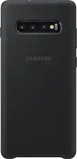 Front. Samsung - Silicone Case for Samsung Galaxy S10+ - Black.