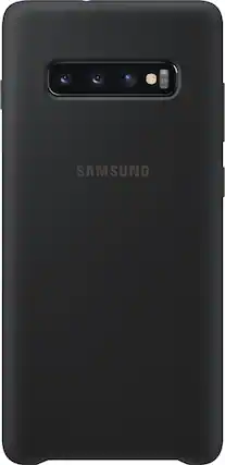 Front. Samsung - Silicone Case for Samsung Galaxy S10+ - Black.