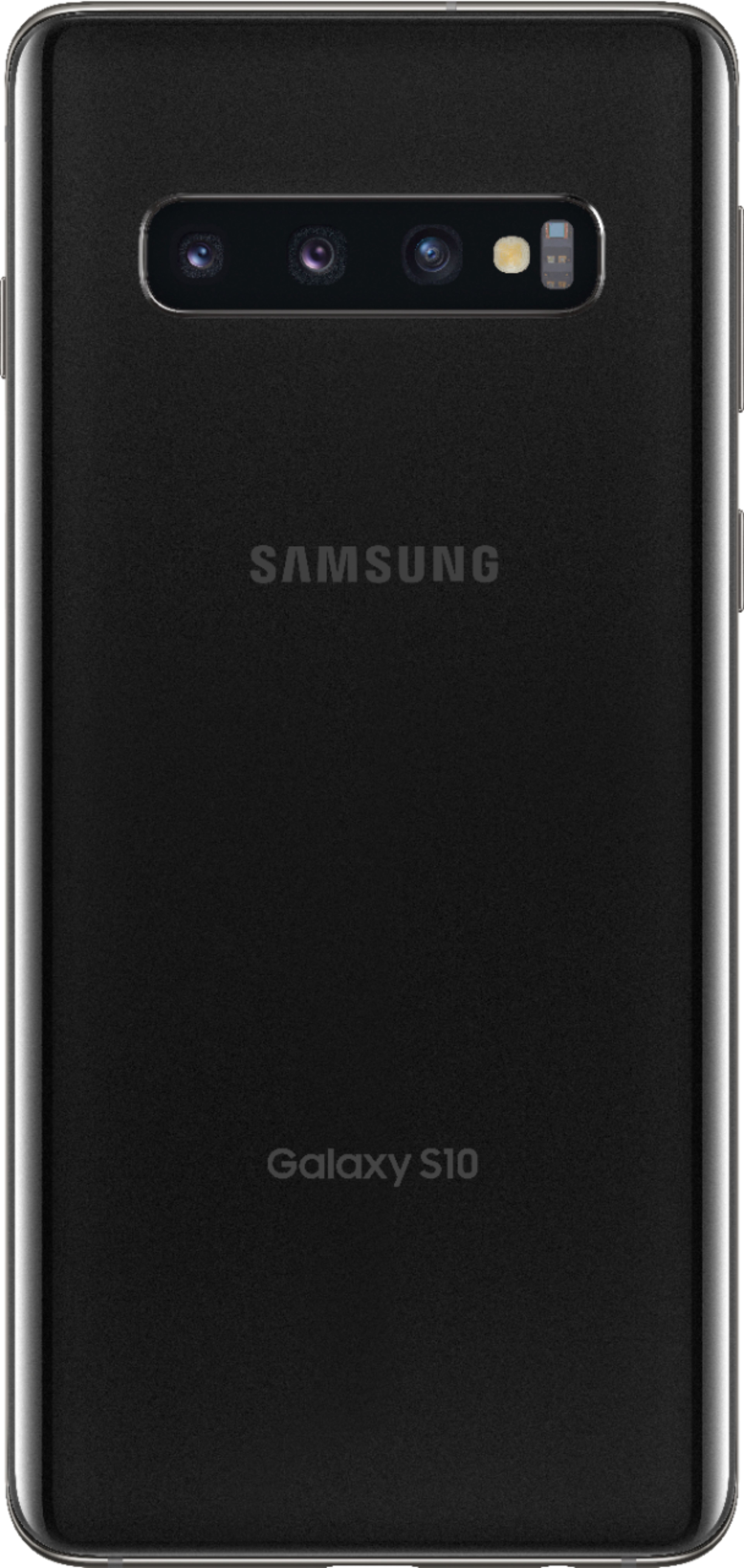 Back View: Verizon Samsung Galaxy S10 128GB, Prism Black - Upgrade Only