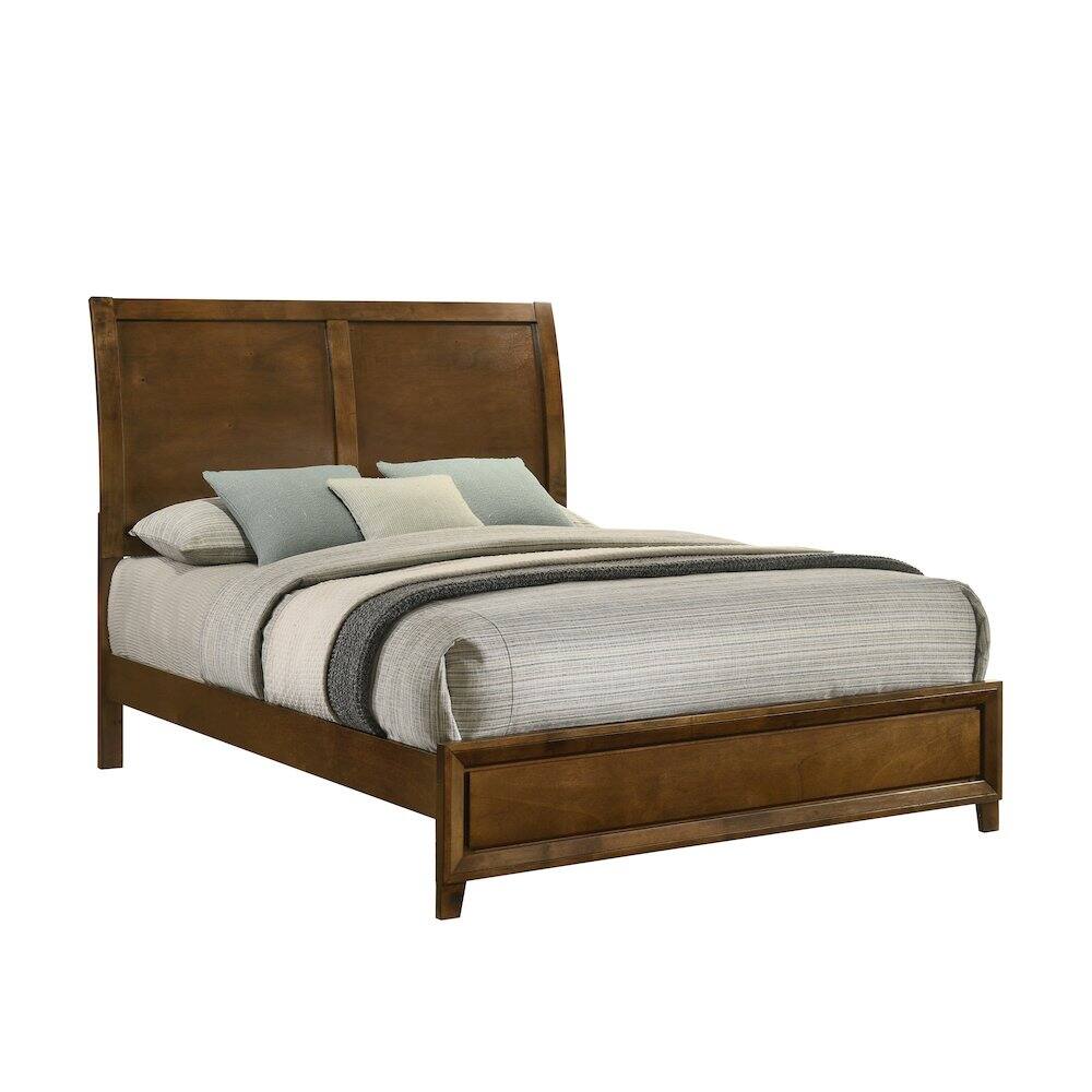 Left. New Classic Furniture - Ballard Wood Queen Panel Bed in Walnut Brown - Walnut.