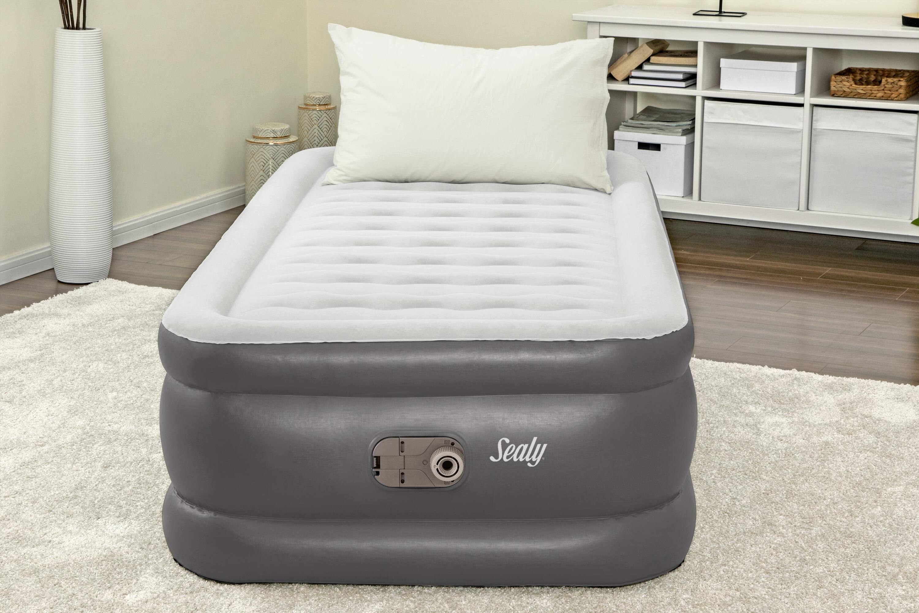Alt View 1. Sealy - Sealy Tritech Twin Sized 20" Air Mattress Bed 2 Person w/ Built-In AC Pump & Bag - Gray.