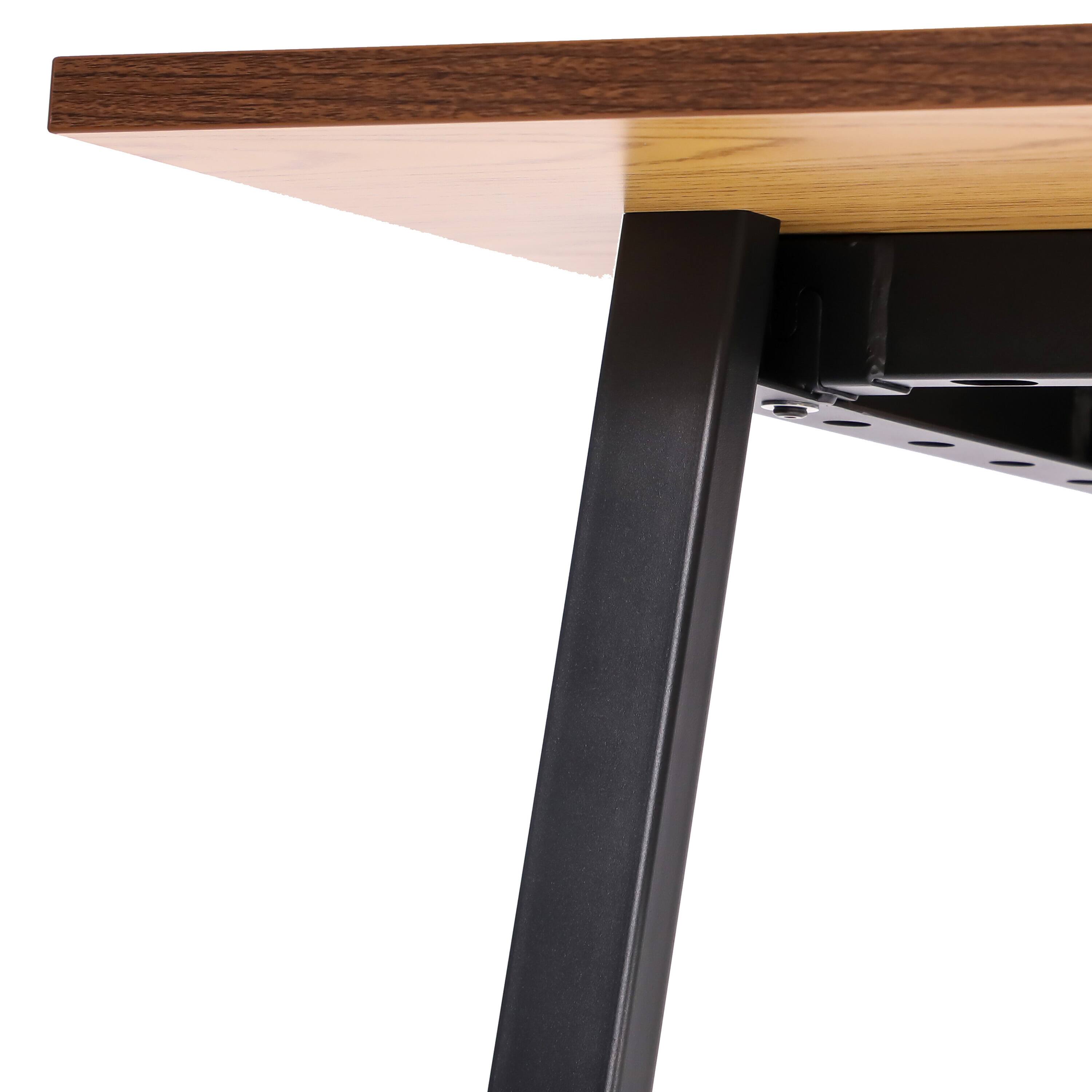 Alt View 7. Emma + Oliver - Remy 60x30 Dining or Gaming Table with Double Sided Laminate Table Top and Heavy Duty A-Frame Steel Base - Walnut.