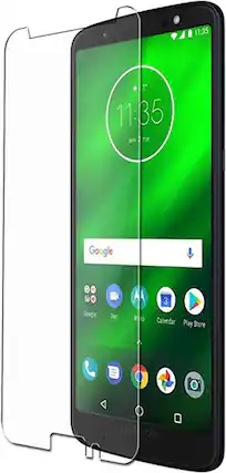 Left. SaharaCase - ZeroDamage Tempered Glass Screen Protector for Motorola Moto G6 - Clear.