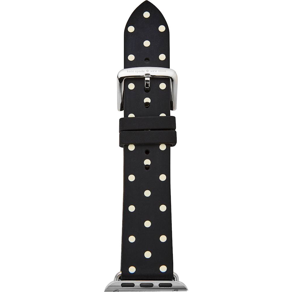 Angle View: kate spade new york - Silicone Watch Strap for Apple Watch™ 42mm Series 1, 2, 3, and Apple Watch™ 44mm Series 4 and 5 - Dotted Black