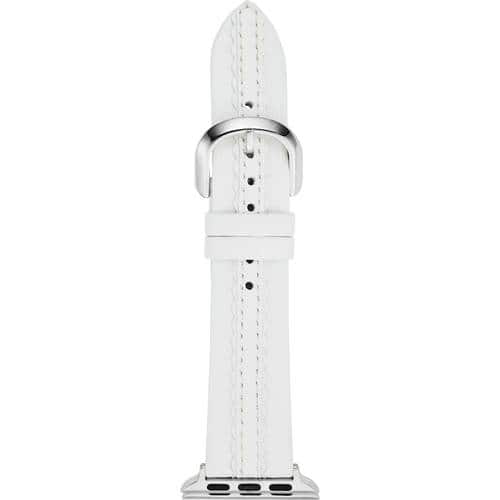 kate spade new york - Leather Watch Strap for Apple Watch™ 38mm Series 1, 2, 3, and Apple Watch™ 40mm Series 4 and 5 - White-Angle_Standard 