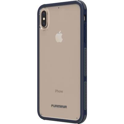 PureGear - DualTek Clear Case for Apple® iPhone® XS Max - Clear/Navy Blue