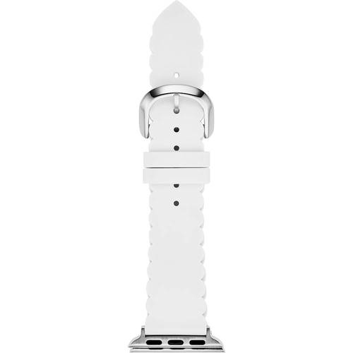 kate spade new york - Silicone Watch Strap for Apple Watch™ 38mm Series 1, 2, 3, and Apple Watch™ 40mm Series 4 and 5 - White-Angle_Standard 