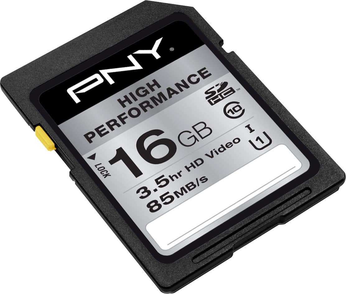 Best Buy PNY High Performance 16GB SDHC UHSI Memory Card PSDHC16GU1GWGE