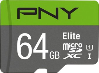 PNY - 64GB Elite Class 10 U1 microSDXC Flash Memory Card - Front_Zoom