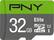 Front. PNY - 32GB microSDHC UHS-I Memory Card - Black.