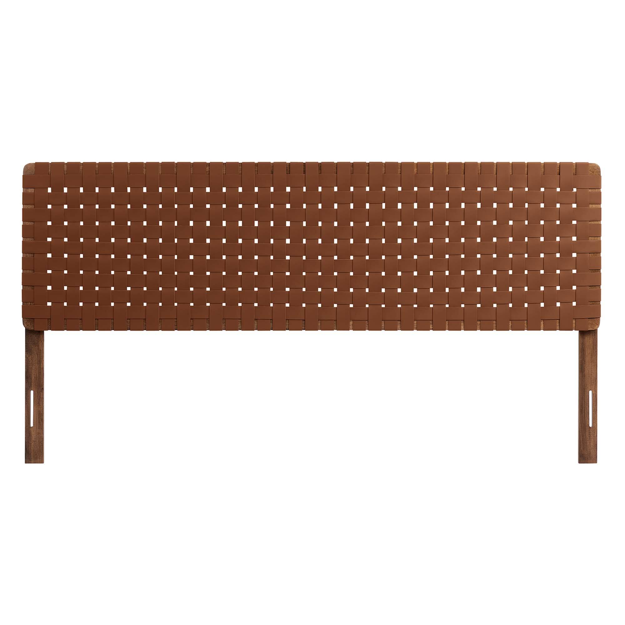 Back. Modway - Sparta Weave Vegan Leather King Headboard by Modway - Brown.