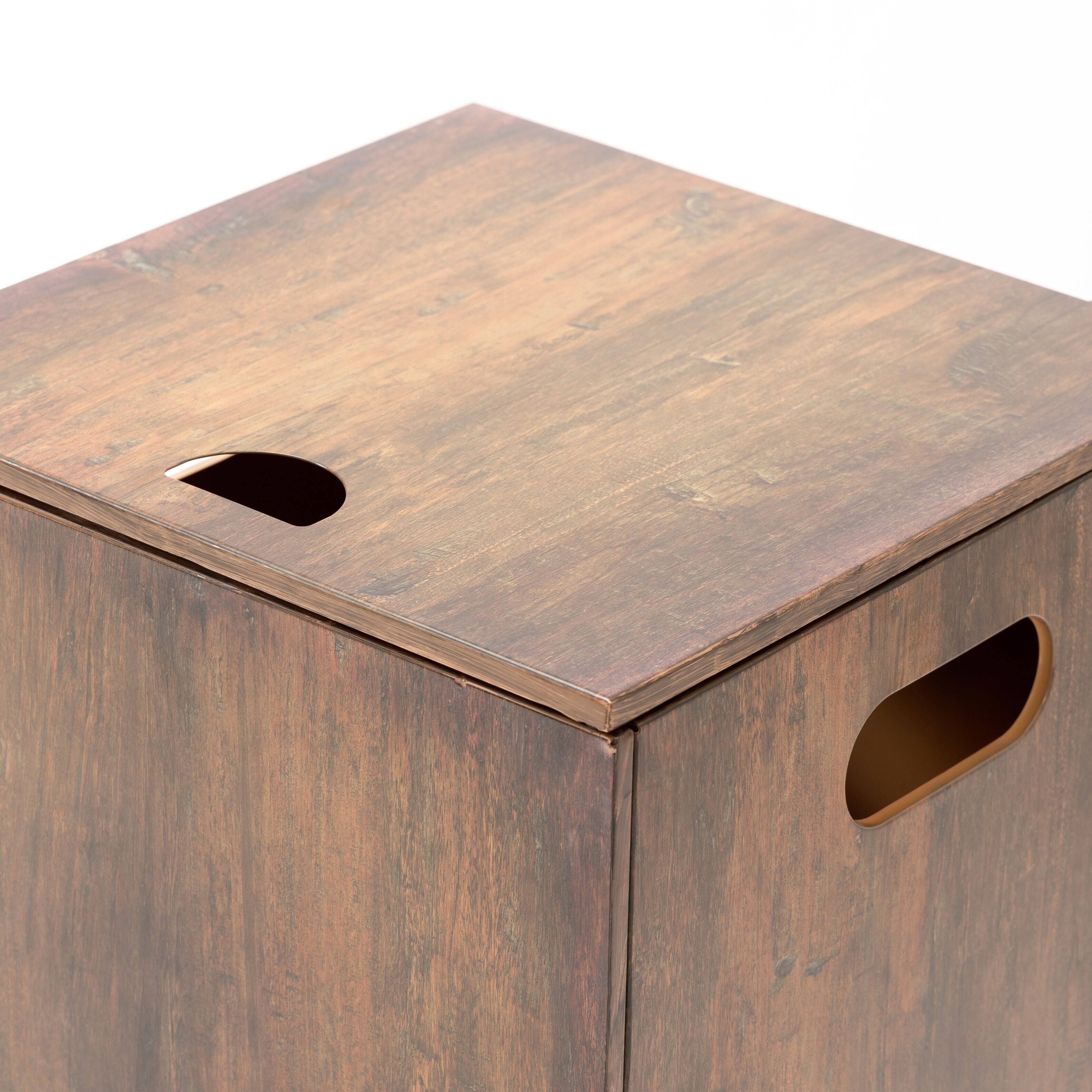 Left. Mondawe - Imitation wood grain Propane Tank Cover Table - Natural Wood.