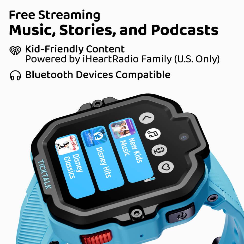 Free Streaming Music, Stories, and Podcasts  
Kid-Friendly Content Powered by iHeartRadio Family (U.S. Only)  
Bluetooth Devices Compatible  

Disney Classics  
Disney Hits  
New Kids Music