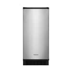 Whirlpool - 15" 50-Lb. Freestanding Icemaker - Stainless Steel
