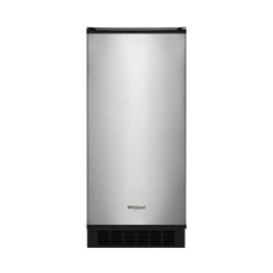 Whirlpool - 15" 50-Lb. Freestanding Icemaker - Stainless steel - Front_Zoom