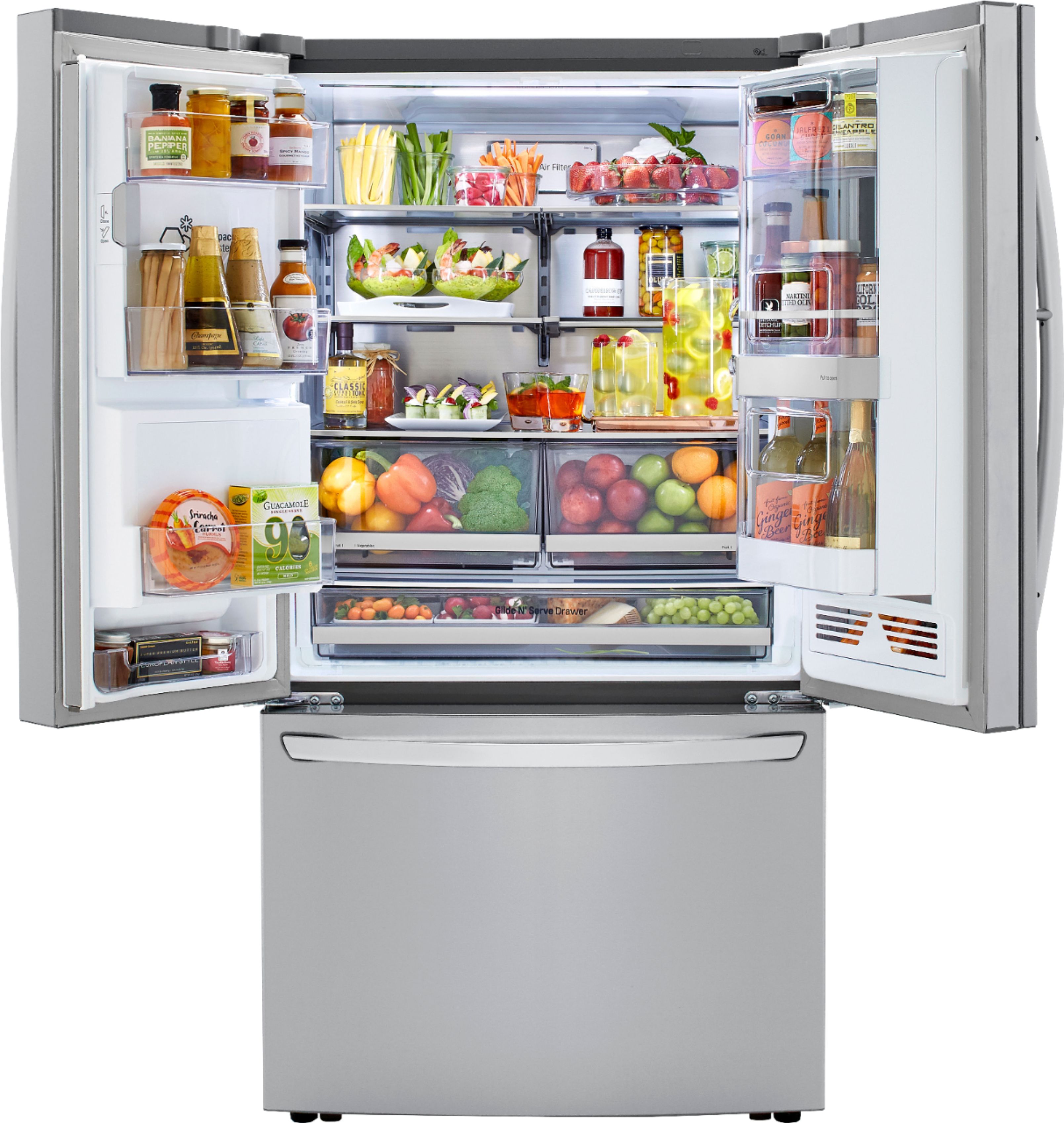 LG LRMVS3006S 36 Inch Smart French Door Craft Ice™ Refrigerator with 29.5  Cu. Ft. Capacity, InstaView™ Door-in-Door®, Full-Convert™ Drawer, Dual Ice  Maker, Child Lock, Door Alarm, Smart Cooling Plus™, WiFi, and ENERGY