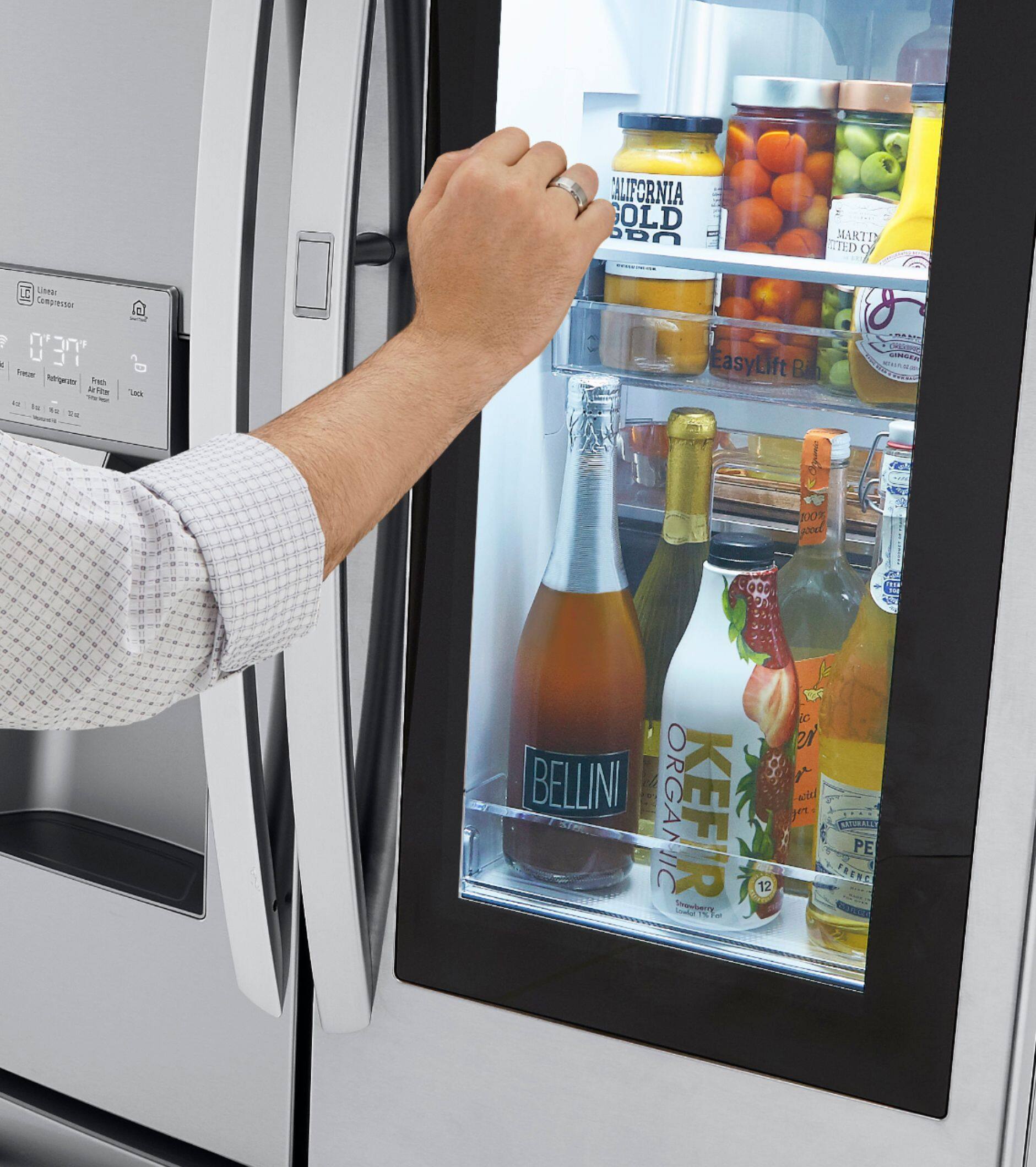 Alt View 24. LG - 29.7 Cu. Ft. French Door-in-Door Smart Refrigerator with Craft Ice - Stainless Steel.