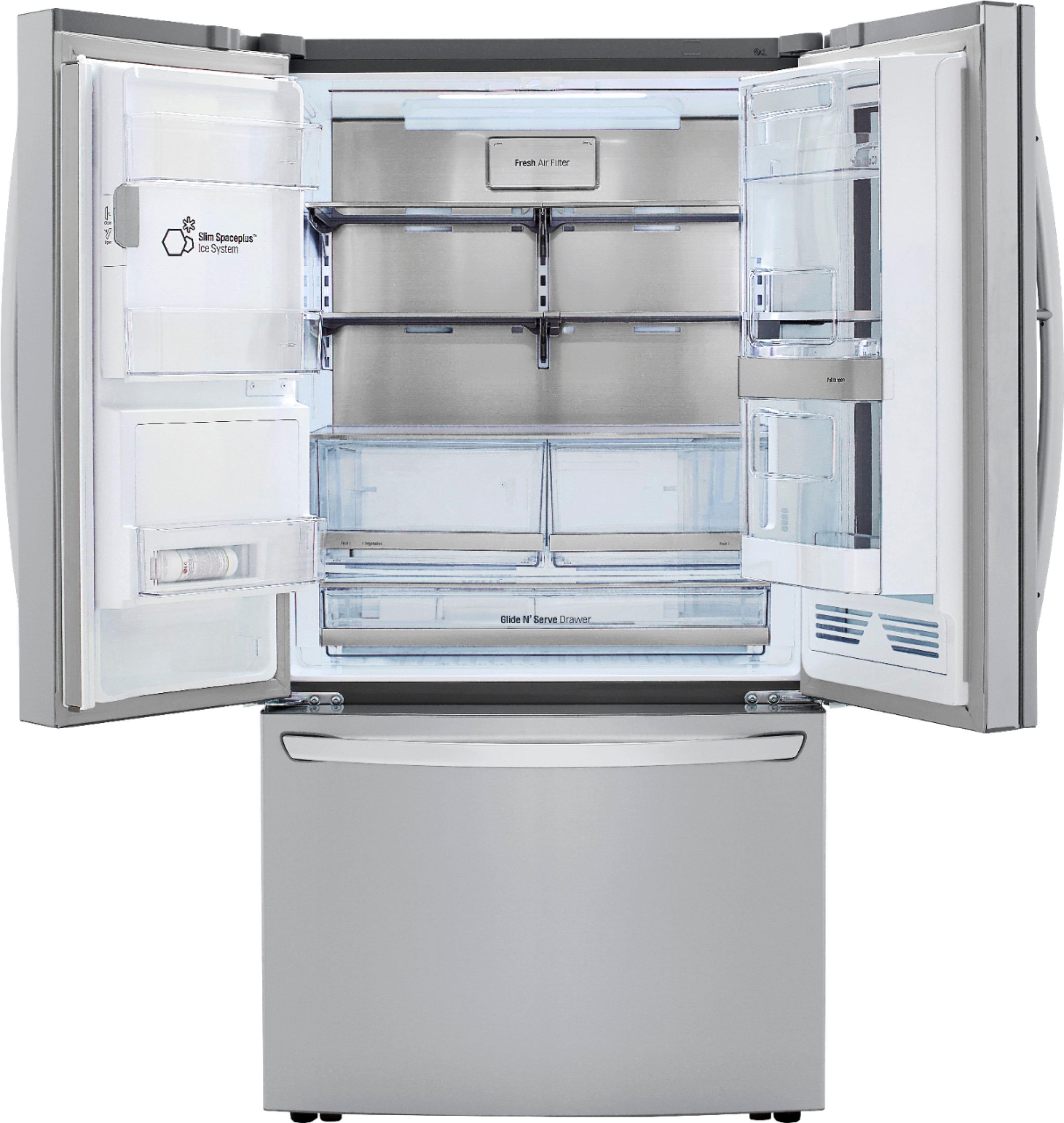 Alt View 2. LG - 29.7 Cu. Ft. French Door-in-Door Smart Refrigerator with Craft Ice - Stainless Steel.