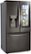 Angle Zoom. LG - 29.7 Cu. Ft. French Door-in-Door Smart Refrigerator with Craft Ice and InstaView - Black stainless steel.