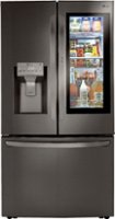 LG - 29.7 Cu. Ft. French Door-in-Door Smart Refrigerator with Craft Ice and InstaView - Black Stainless Steel - Front_Zoom