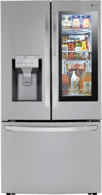 Front Zoom. LG - 23.5 Cu. Ft. French InstaView Door-in-Door Counter-Depth Refrigerator with Craft Ice - Stainless steel.