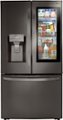Front Zoom. LG - 23.5 Cu. Ft. French InstaView Door-in-Door Counter-Depth Refrigerator with Craft Ice - Black stainless steel.