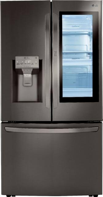 LG 23.5 Cu. Ft. French Door-in-Door Counter-Depth Smart Refrigerator with  Craft Ice Black Stainless Steel LRFVC2406D - Best Buy