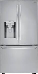 LG - 23.5 Cu. Ft. French Door Counter-Depth Refrigerator - PrintProof Stainless Steel - Front_Standard