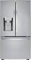 LG - 23.5 Cu. Ft. French Door Counter-Depth Refrigerator - Stainless steel - Front_Zoom