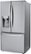 Left. LG - 23.5 Cu. Ft. French Door Counter-Depth Refrigerator - Stainless Steel.