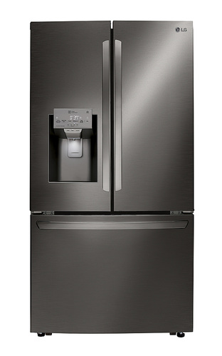 LG - 23.5 Cu. Ft. French Door Counter-Depth Refrigerator - Black stainless steel