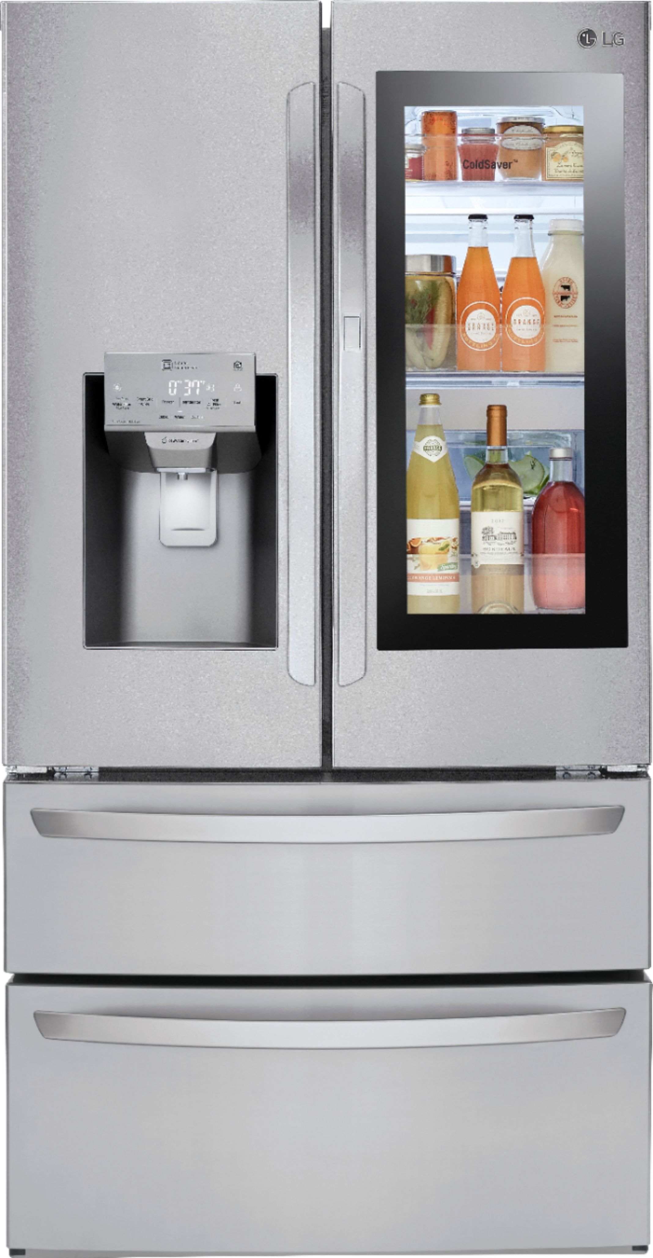 LG – InstaView Door-in-Door 27.8 Cu. Ft. 4-Door French Door Refrigerator – Stainless steel