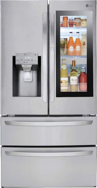Lg Instaview Door In Door 27 8 Cu Ft 4 Door French Door Refrigerator Stainless Steel Lmxs28596s Best Buy