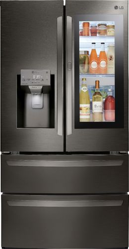 LG - InstaView Door-in-Door 27.8 Cu. Ft. 4-Door French Door Refrigerator - Black stainless steel was $3329.99 now $2399.99 (28.0% off)