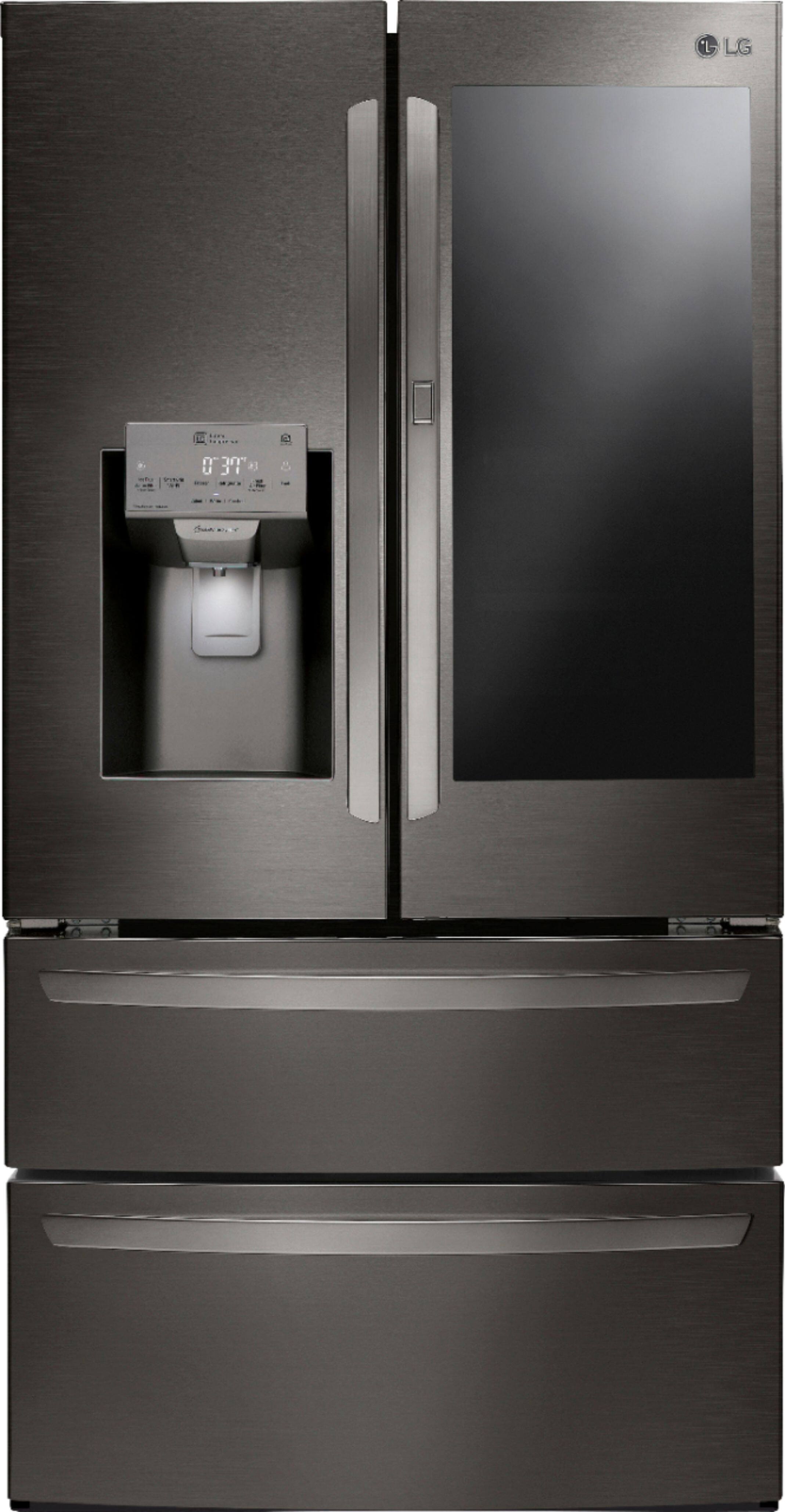 Alt View 11. LG - 27.8 Cu. Ft. 4-Door French Door Smart Refrigerator with InstaView - Black stainless steel.