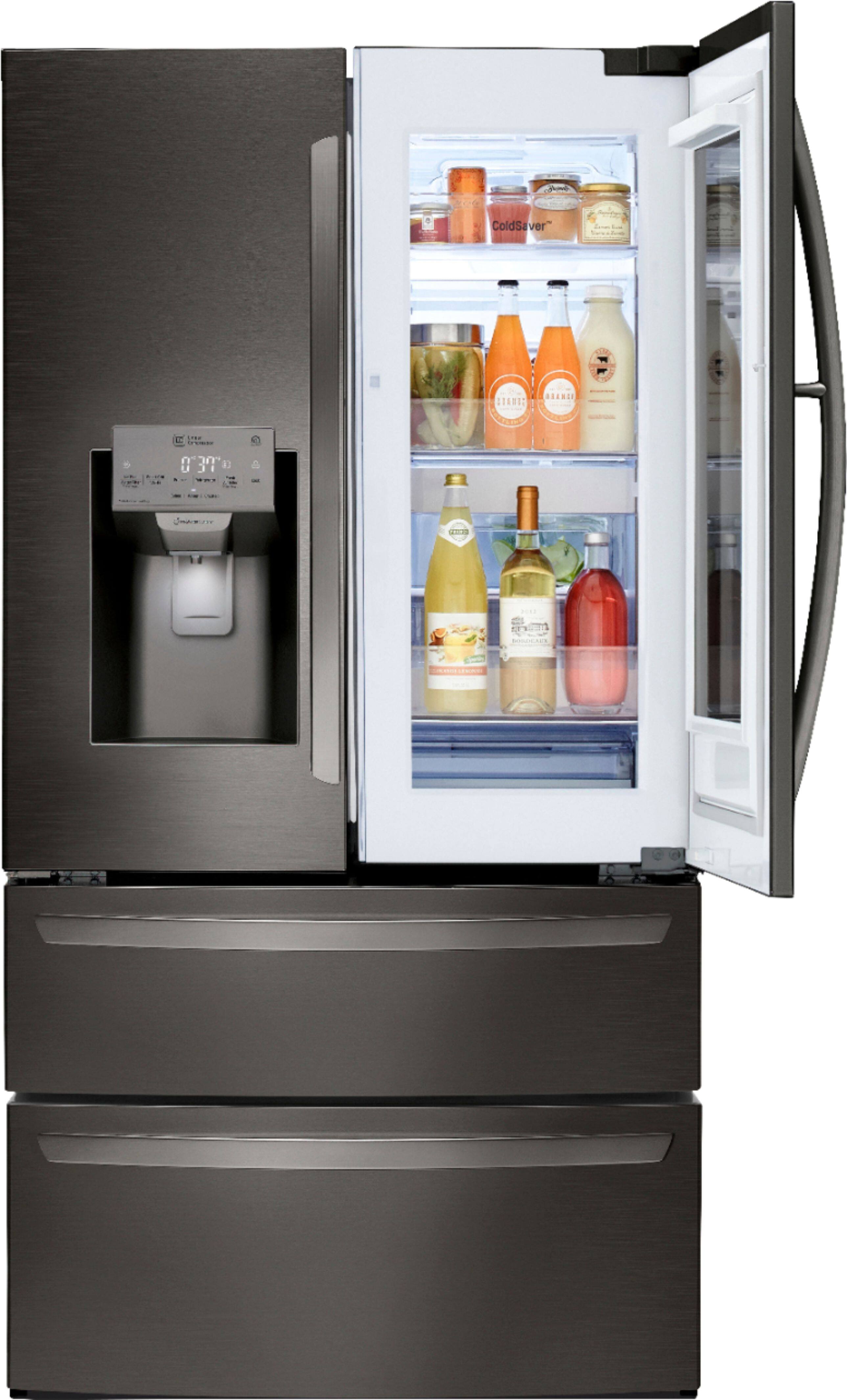 Alt View 13. LG - 27.8 Cu. Ft. 4-Door French Door Smart Refrigerator with InstaView - Black stainless steel.