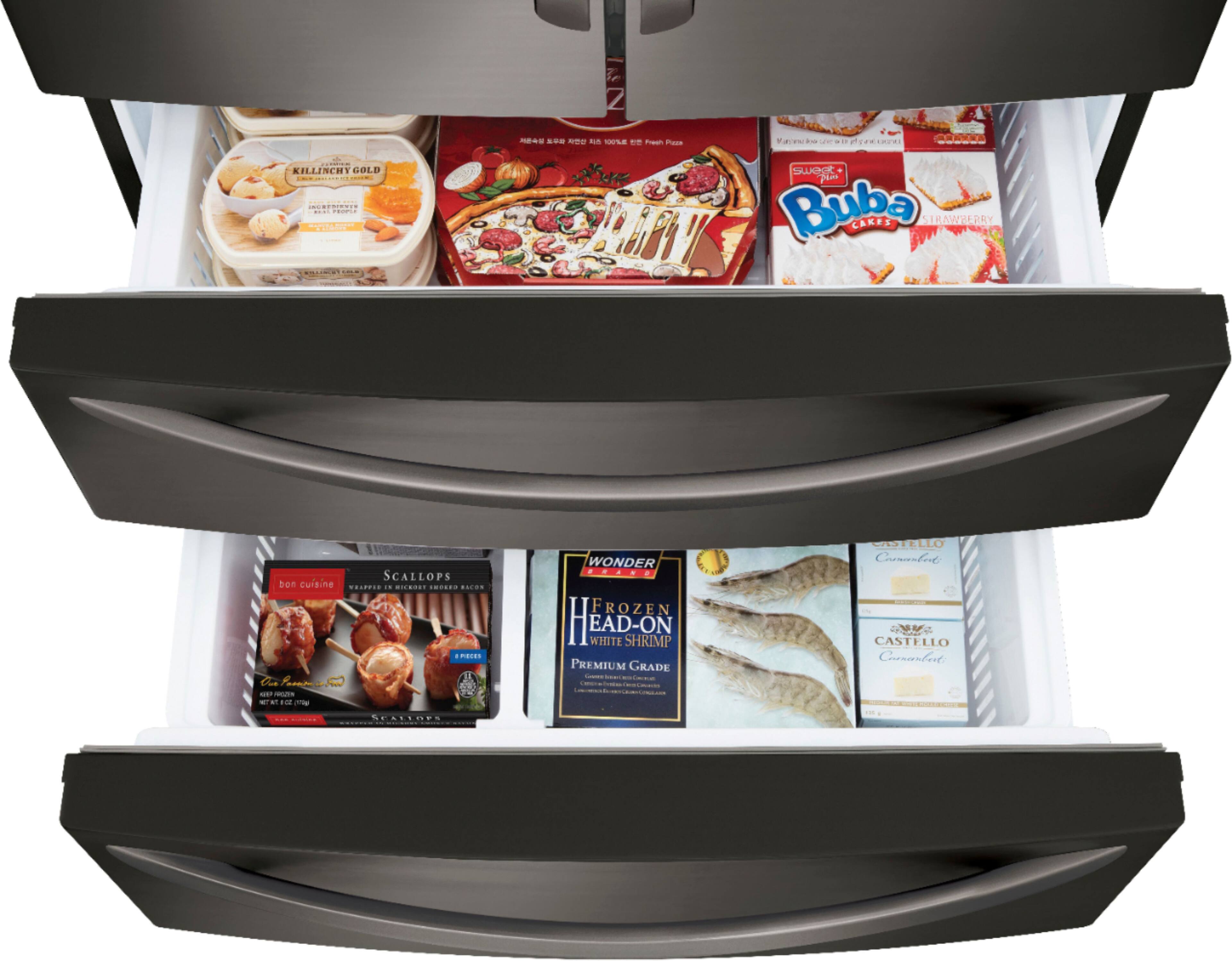 Alt View 24. LG - 27.8 Cu. Ft. 4-Door French Door Smart Refrigerator with InstaView - Black stainless steel.